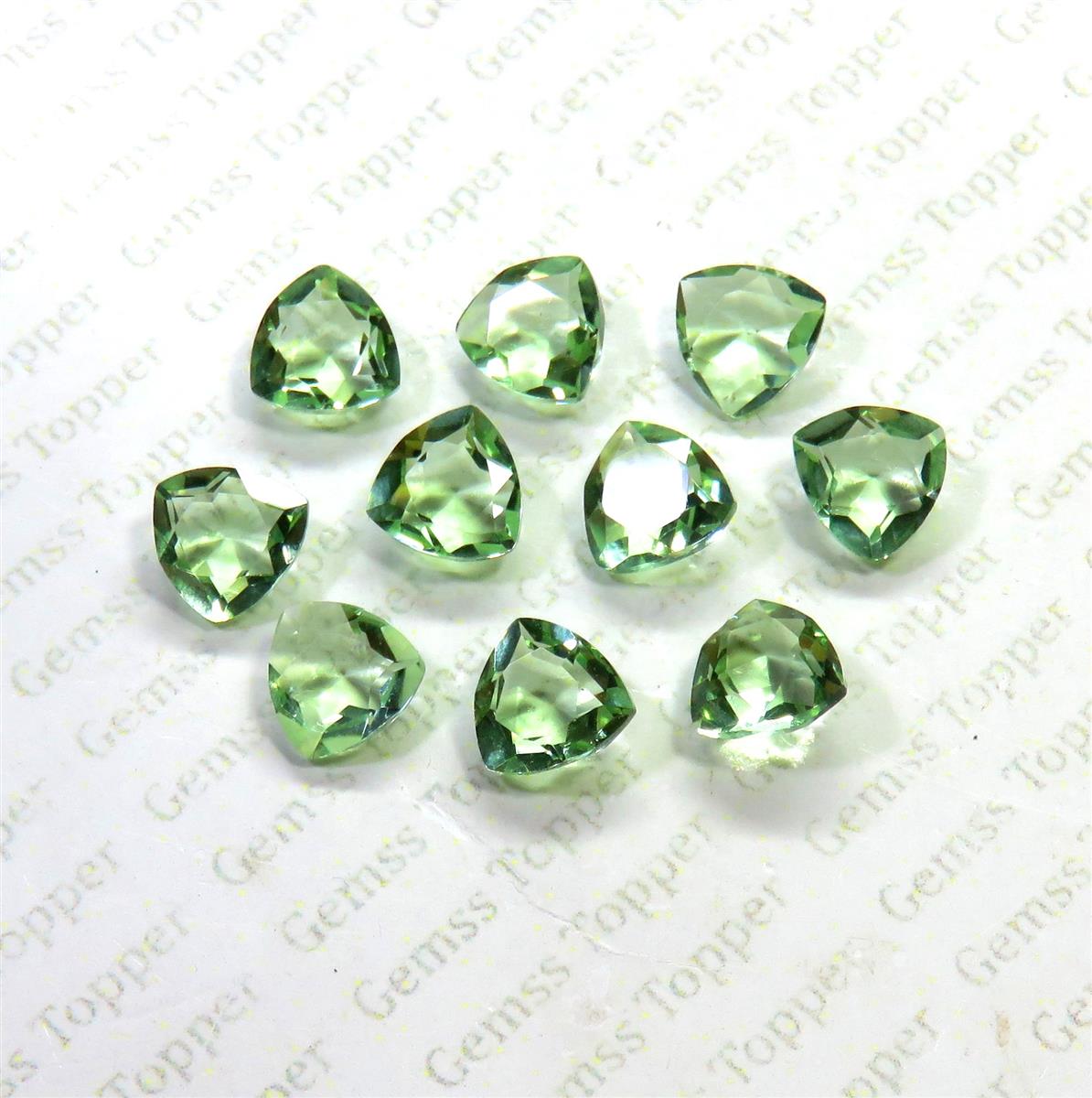 Green Amethyst 10x10 mm Trillion Faceted